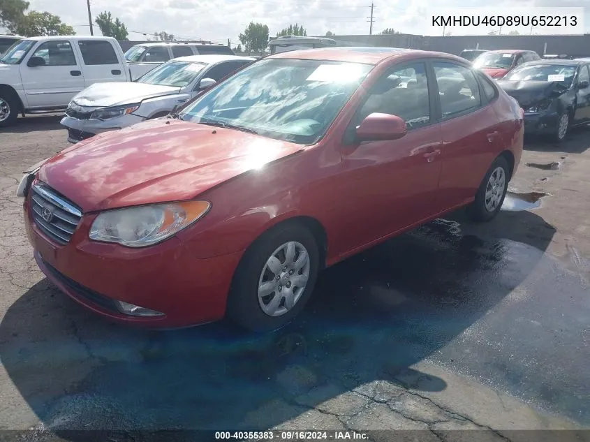 2009 Hyundai Elantra Gls VIN: KMHDU46D89U652213 Lot: 40355383