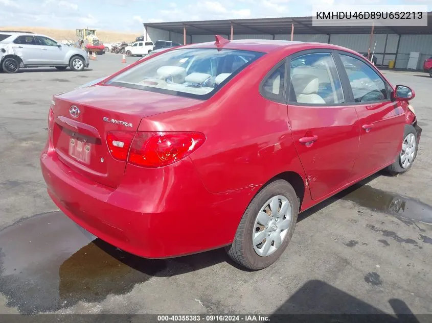 KMHDU46D89U652213 2009 Hyundai Elantra Gls