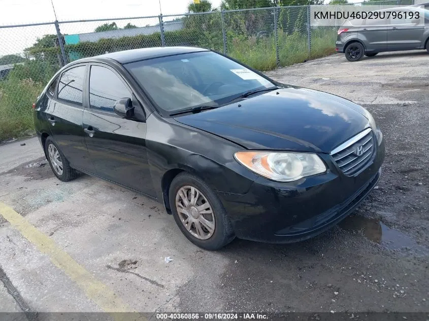 2009 Hyundai Elantra Gls VIN: KMHDU46D29U796193 Lot: 40360856