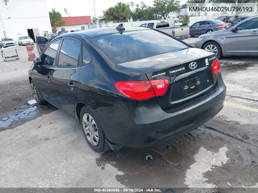 KMHDU46D29U796193 2009 Hyundai Elantra Gls