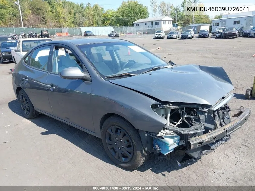 KMHDU46D39U726041 2009 Hyundai Elantra Gls