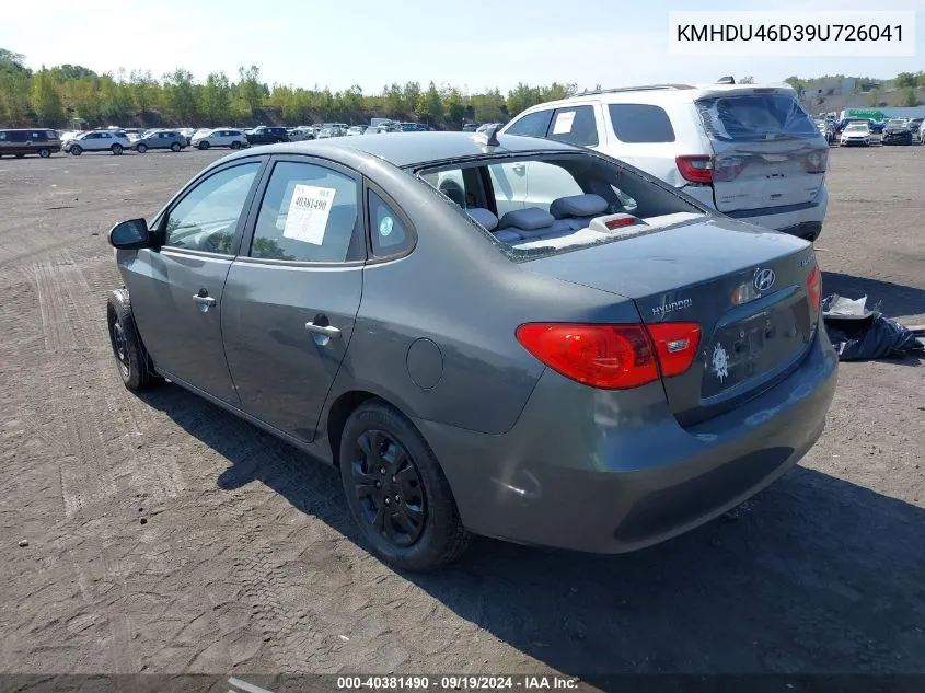 KMHDU46D39U726041 2009 Hyundai Elantra Gls