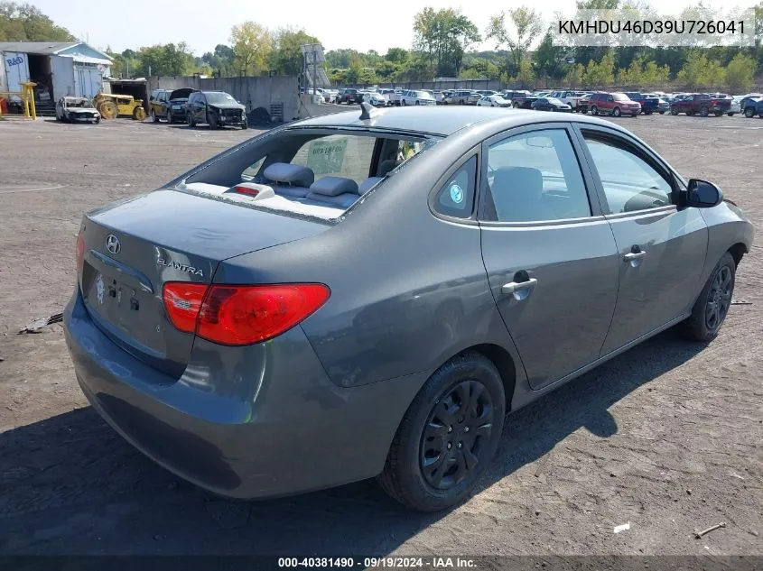 KMHDU46D39U726041 2009 Hyundai Elantra Gls