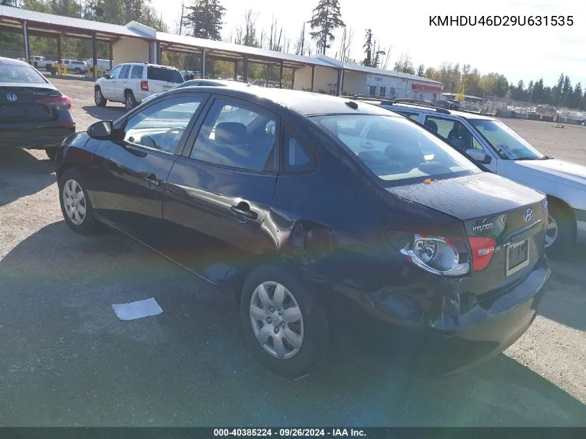 2009 Hyundai Elantra Gls/Se VIN: KMHDU46D29U631535 Lot: 40385224