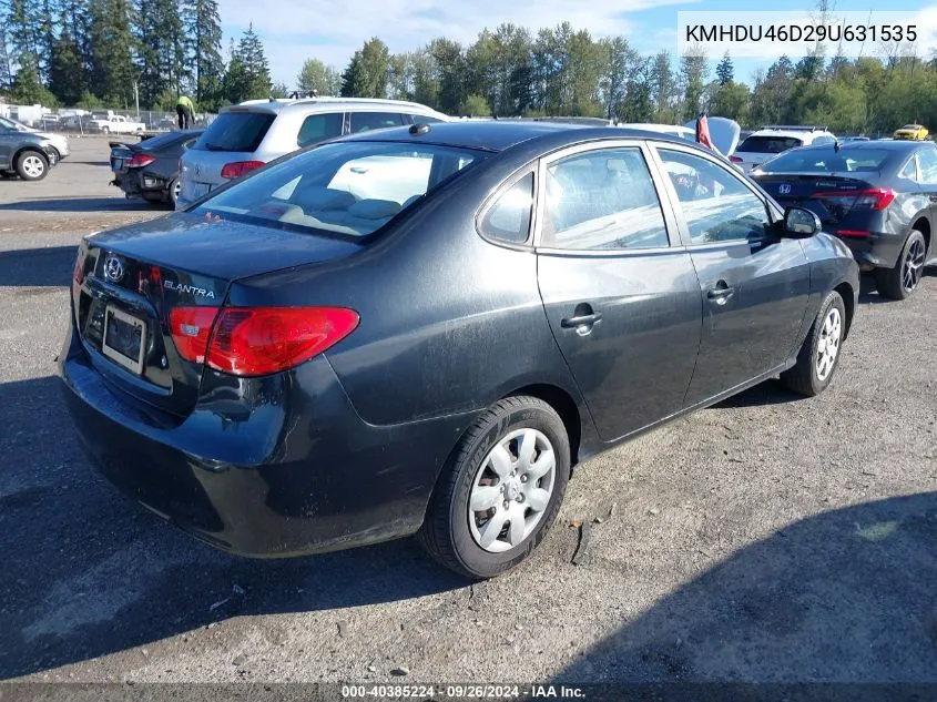 2009 Hyundai Elantra Gls/Se VIN: KMHDU46D29U631535 Lot: 40385224