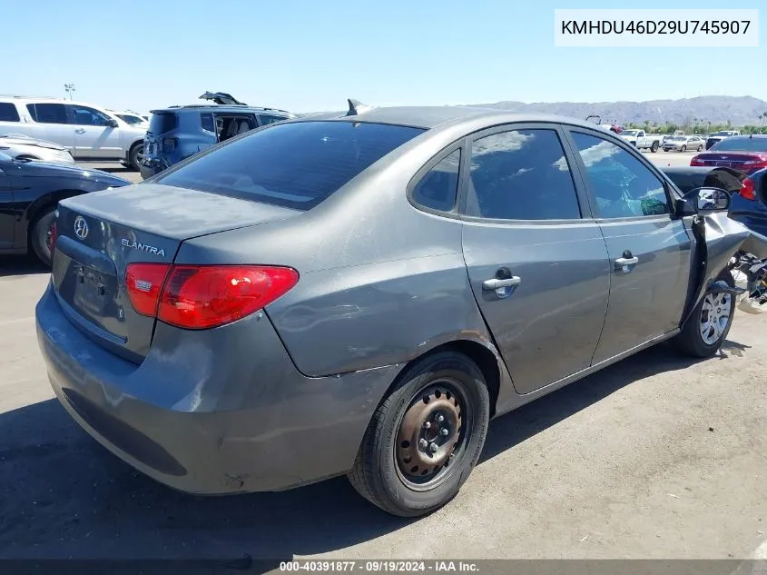 2009 Hyundai Elantra Gls VIN: KMHDU46D29U745907 Lot: 40391877