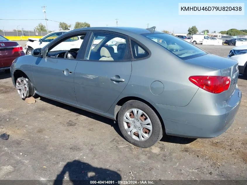 2009 Hyundai Elantra Gls VIN: KMHDU46D79U820438 Lot: 40414091