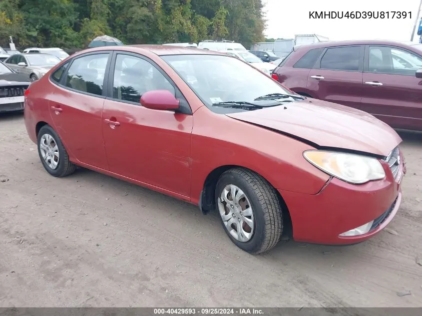 2009 Hyundai Elantra Gls VIN: KMHDU46D39U817391 Lot: 40429593