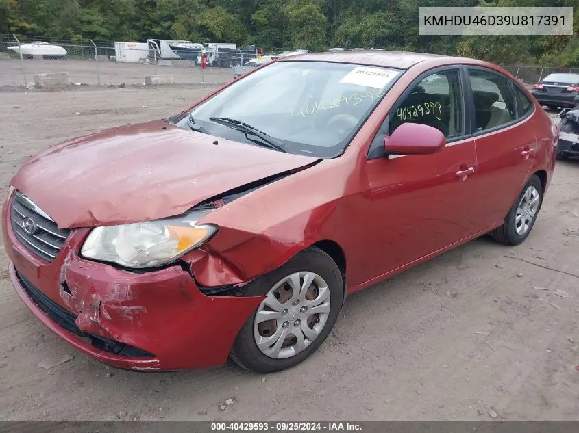 KMHDU46D39U817391 2009 Hyundai Elantra Gls