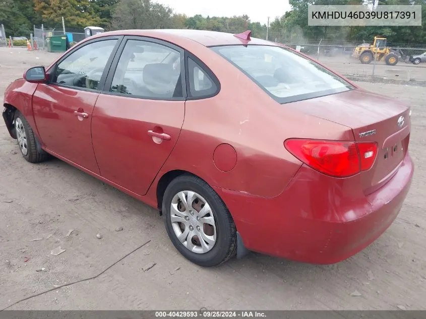 KMHDU46D39U817391 2009 Hyundai Elantra Gls