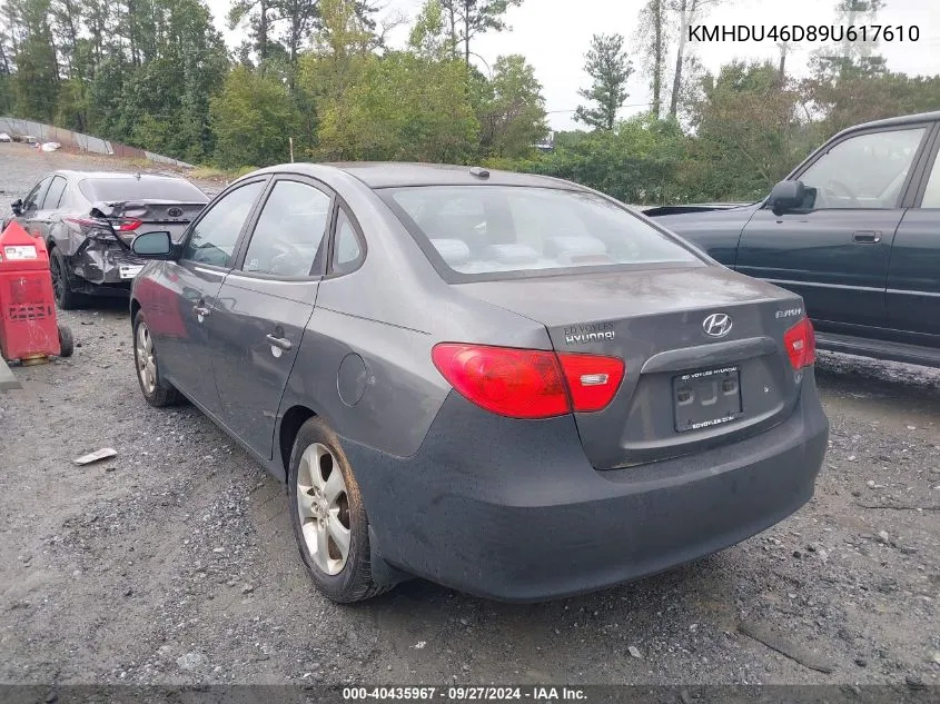 2009 Hyundai Elantra Se VIN: KMHDU46D89U617610 Lot: 40435967