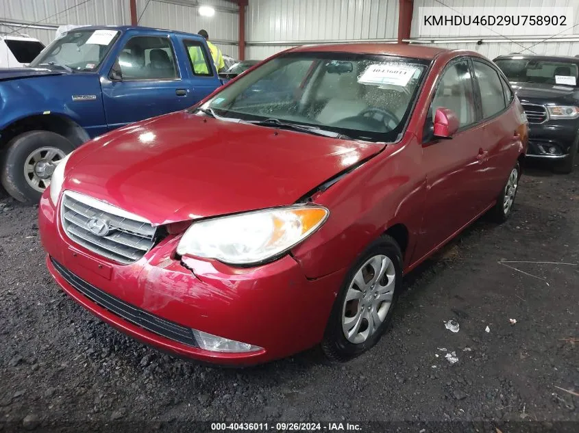 KMHDU46D29U758902 2009 Hyundai Elantra Gls