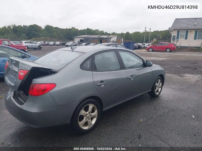 2009 Hyundai Elantra Se VIN: KMHDU46D29U814398 Lot: 40459509