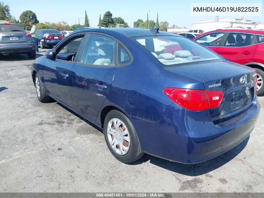 2009 Hyundai Elantra Gls VIN: KMHDU46D19U822525 Lot: 40487451