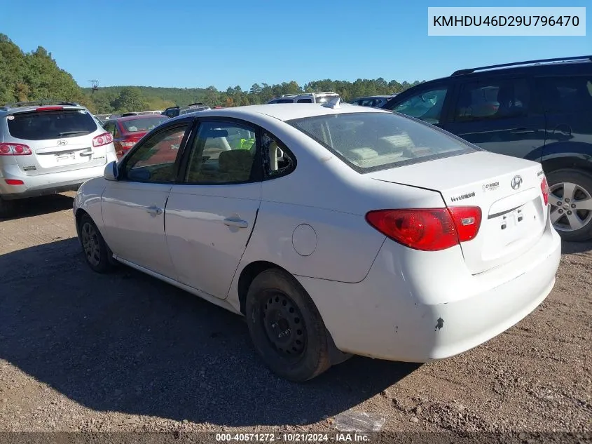 2009 Hyundai Elantra Gls VIN: KMHDU46D29U796470 Lot: 40571272