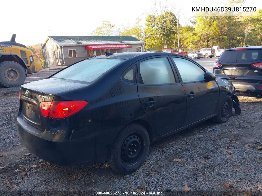 2009 Hyundai Elantra Gls VIN: KMHDU46D39U815270 Lot: 40626273