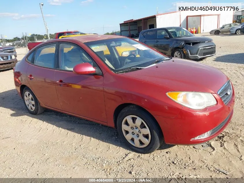 2009 Hyundai Elantra Gls VIN: KMHDU46D49U617796 Lot: 40654805