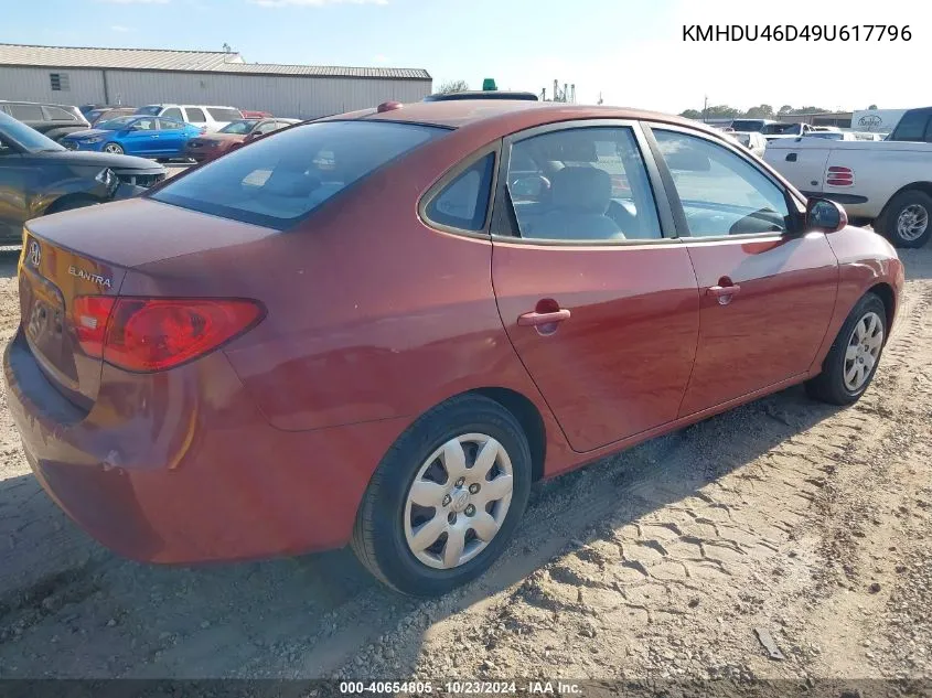 2009 Hyundai Elantra Gls VIN: KMHDU46D49U617796 Lot: 40654805