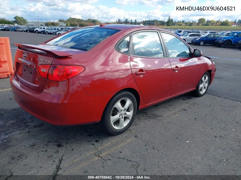 2009 Hyundai Elantra Se VIN: KMHDU46DX9U604521 Lot: 40708042