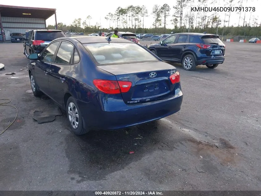 2009 Hyundai Elantra Gls VIN: KMHDU46D09U791378 Lot: 40920872