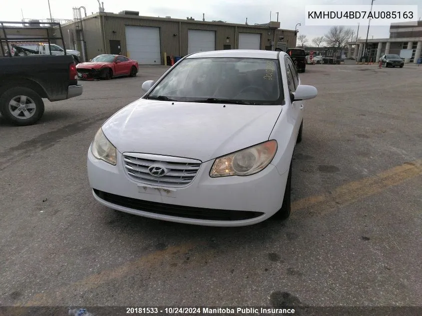 KMHDU4BD7AU085163 2010 Hyundai Elantra Gl