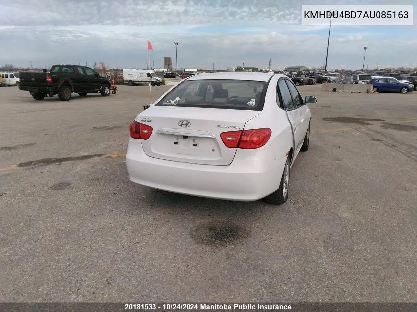 KMHDU4BD7AU085163 2010 Hyundai Elantra Gl