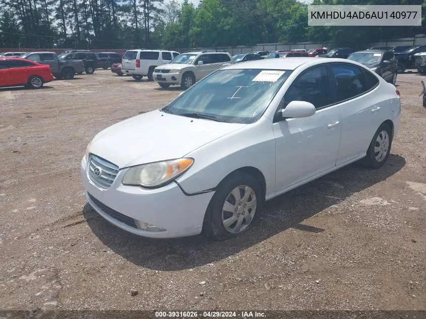 2010 Hyundai Elantra Gls VIN: KMHDU4AD6AU140977 Lot: 39316026