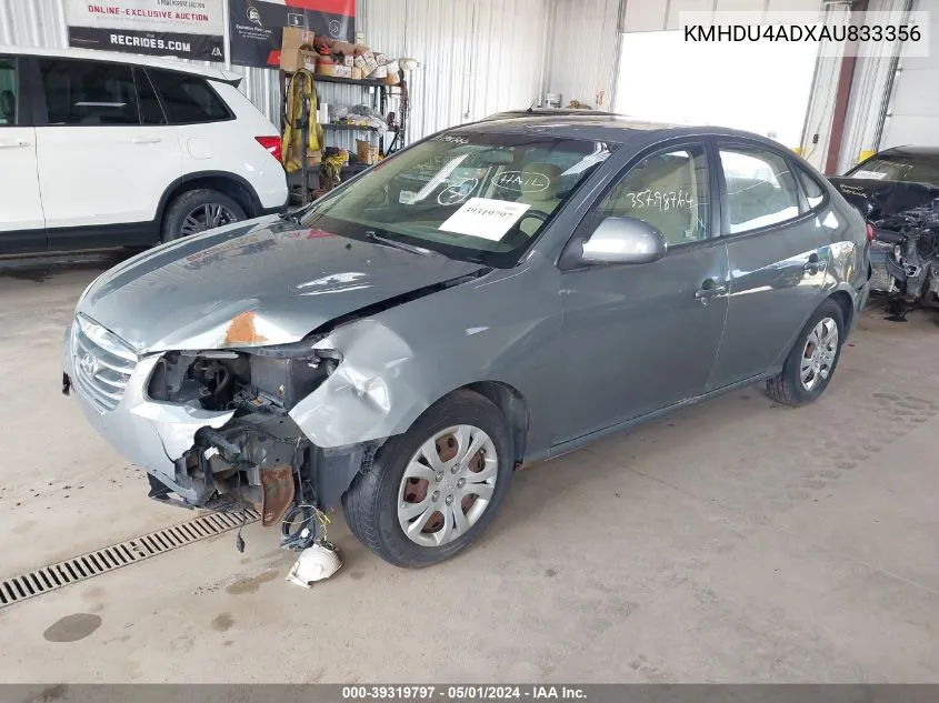 2010 Hyundai Elantra Gls VIN: KMHDU4ADXAU833356 Lot: 39319797