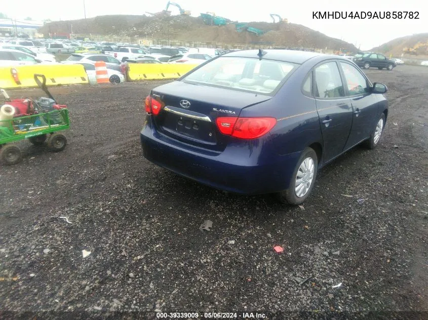 KMHDU4AD9AU858782 2010 Hyundai Elantra Blue/Gls/Se