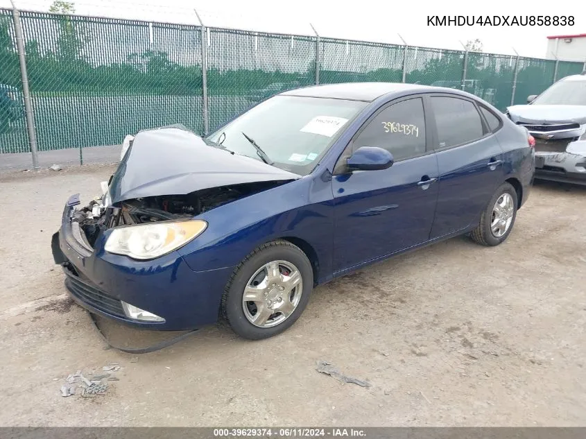 2010 Hyundai Elantra Gls VIN: KMHDU4ADXAU858838 Lot: 40498151