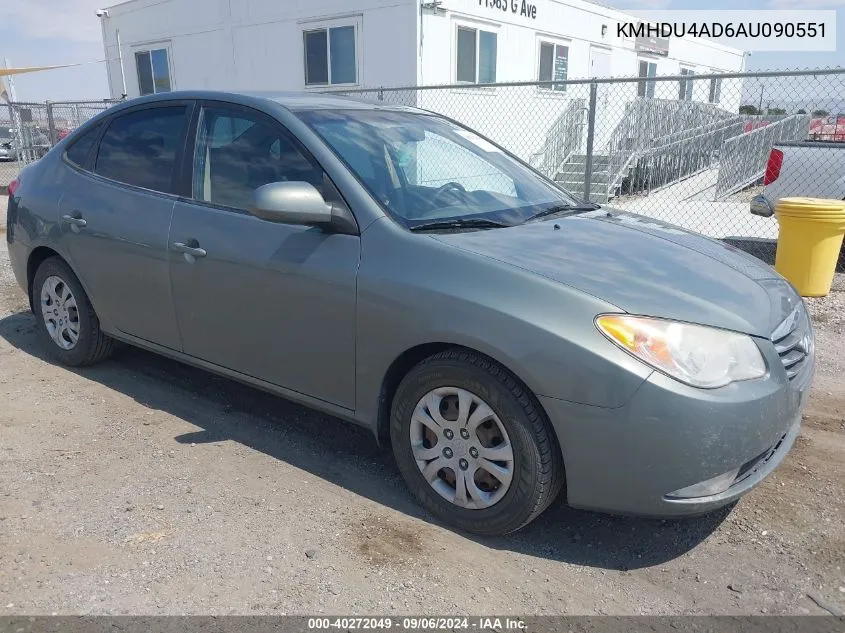 KMHDU4AD6AU090551 2010 Hyundai Elantra Gls