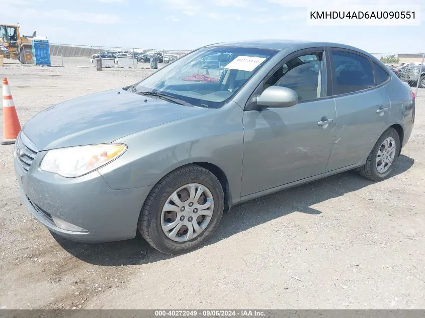 2010 Hyundai Elantra Gls VIN: KMHDU4AD6AU090551 Lot: 40272049