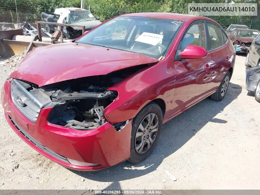 KMHDU4AD6AU114010 2010 Hyundai Elantra Gls