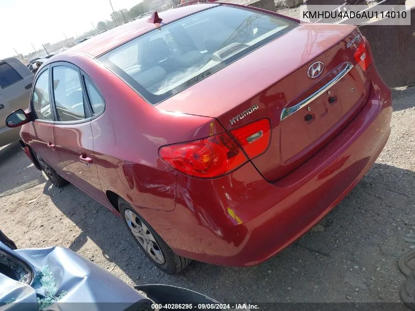 KMHDU4AD6AU114010 2010 Hyundai Elantra Gls