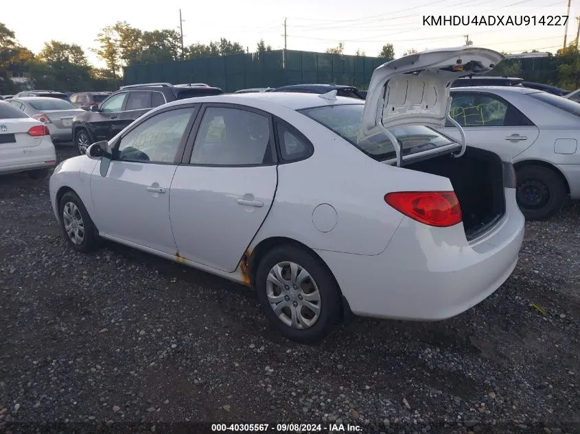 KMHDU4ADXAU914227 2010 Hyundai Elantra Gls