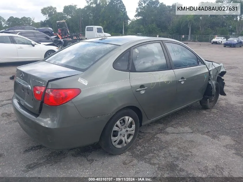 2010 Hyundai Elantra Gls VIN: KMHDU4AD8AU027631 Lot: 40504093