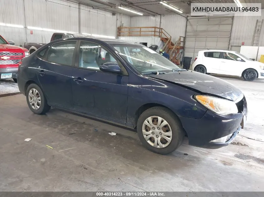 2010 Hyundai Elantra Blue/Gls/Se VIN: KMHDU4AD8AU196483 Lot: 40314223