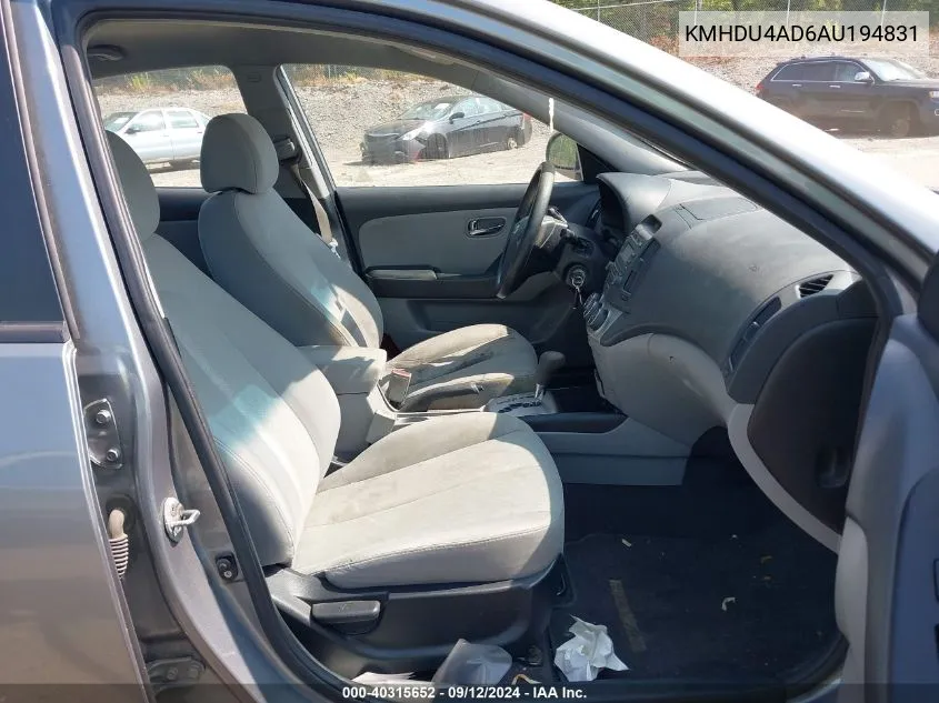 KMHDU4AD6AU194831 2010 Hyundai Elantra Gls