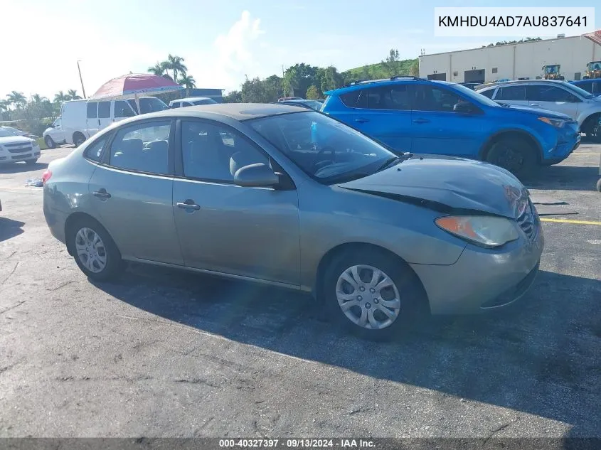 2010 Hyundai Elantra Blue/Gls/Se VIN: KMHDU4AD7AU837641 Lot: 40327397