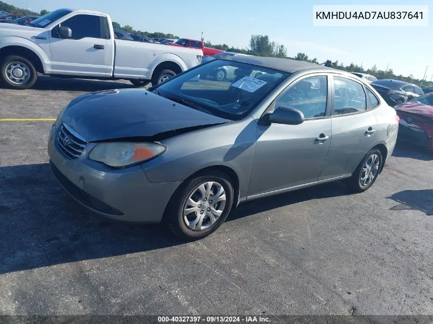 2010 Hyundai Elantra Blue/Gls/Se VIN: KMHDU4AD7AU837641 Lot: 40327397