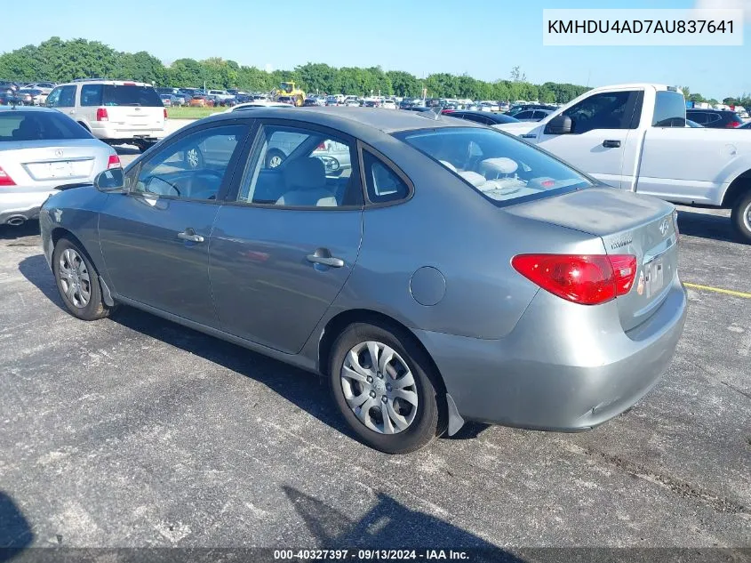 2010 Hyundai Elantra Blue/Gls/Se VIN: KMHDU4AD7AU837641 Lot: 40327397