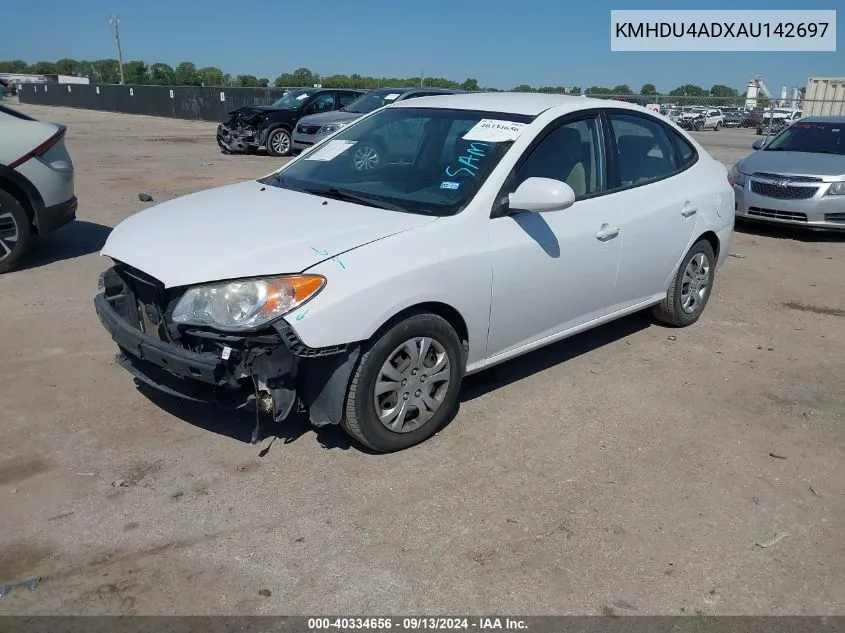 KMHDU4ADXAU142697 2010 Hyundai Elantra Gls