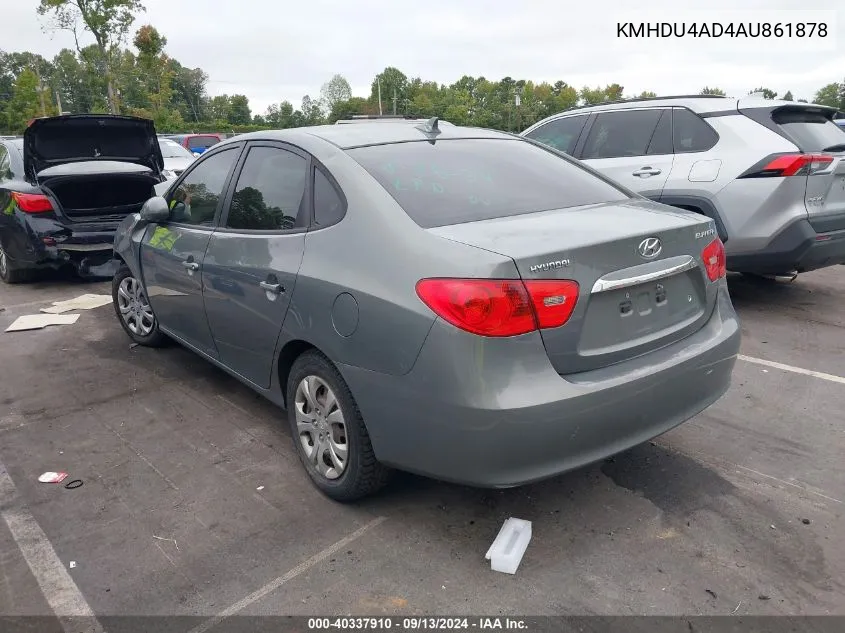 KMHDU4AD4AU861878 2010 Hyundai Elantra Gls