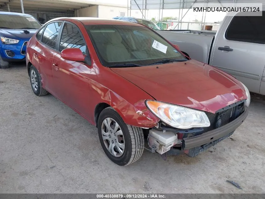 2010 Hyundai Elantra Blue/Gls/Se VIN: KMHDU4AD0AU167124 Lot: 40338879