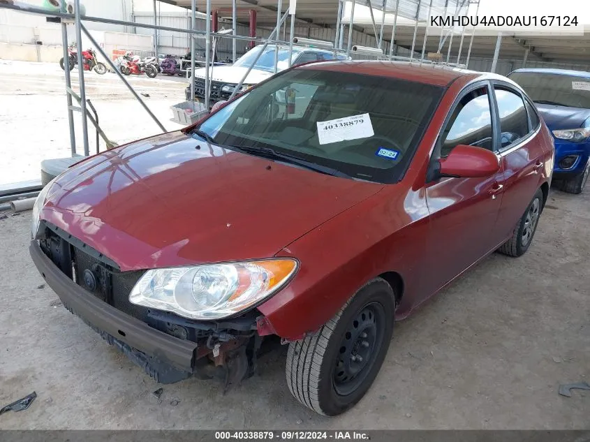 2010 Hyundai Elantra Blue/Gls/Se VIN: KMHDU4AD0AU167124 Lot: 40338879