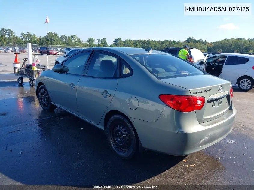 2010 Hyundai Elantra Gls VIN: KMHDU4AD5AU027425 Lot: 40340508