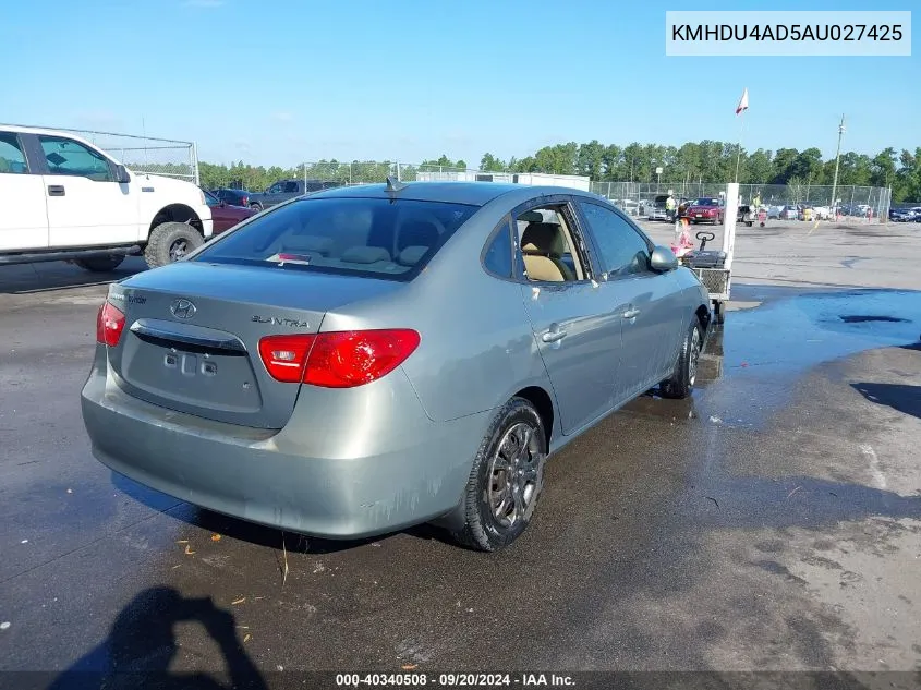 2010 Hyundai Elantra Gls VIN: KMHDU4AD5AU027425 Lot: 40340508