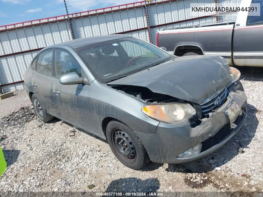 2010 Hyundai Elantra Gls VIN: KMHDU4AD8AU944391 Lot: 40377105