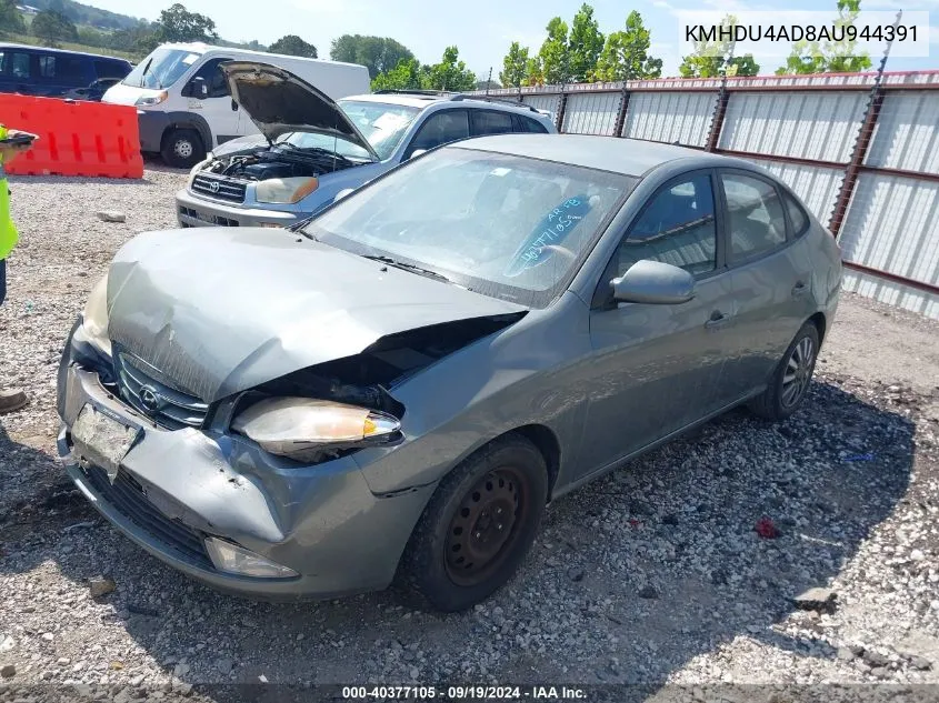 2010 Hyundai Elantra Gls VIN: KMHDU4AD8AU944391 Lot: 40377105