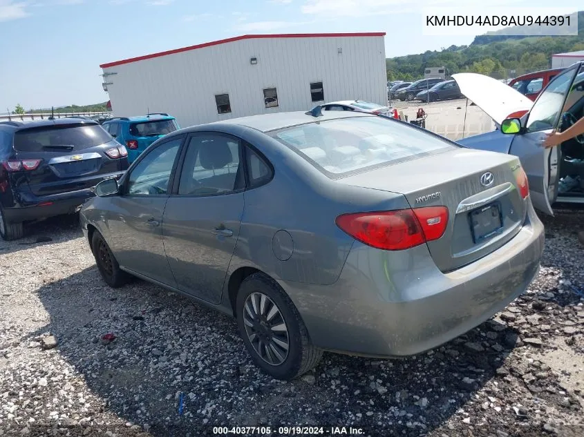 2010 Hyundai Elantra Gls VIN: KMHDU4AD8AU944391 Lot: 40377105